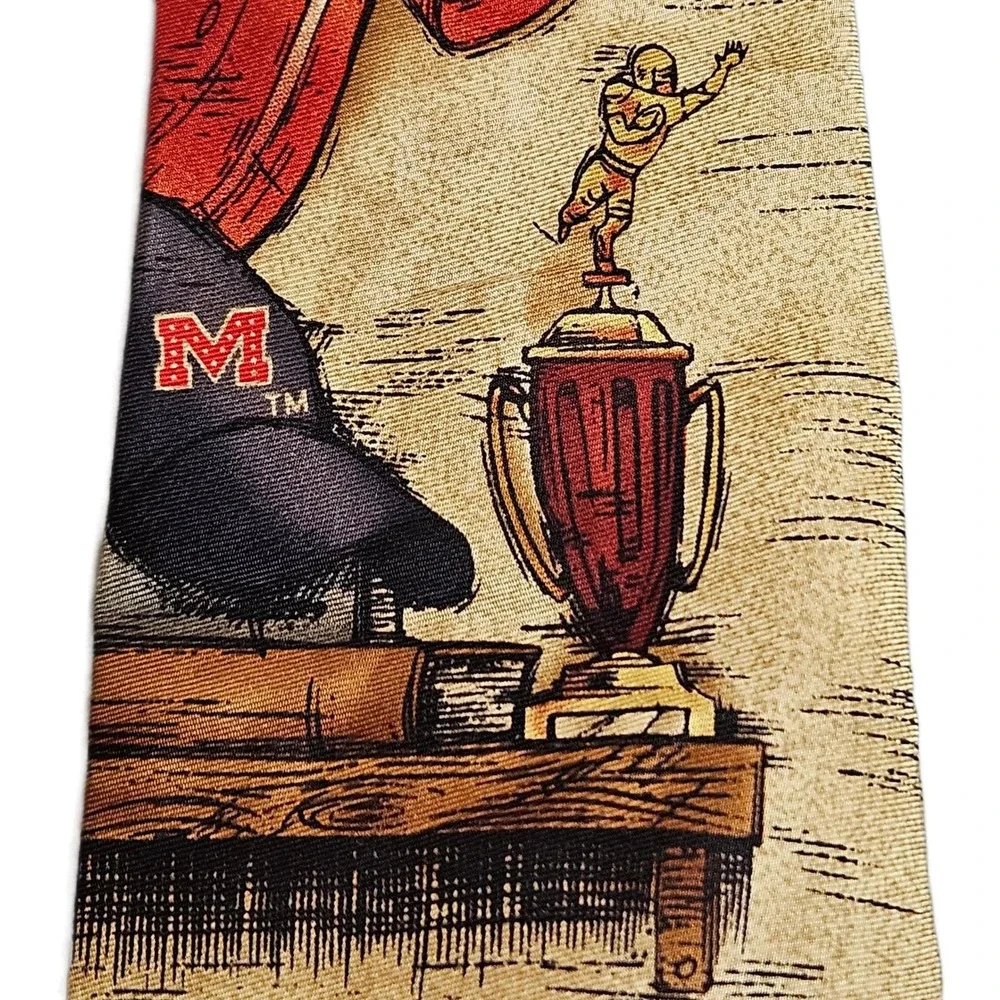 1990's Eagles Wings‎ Vintage NWT Ole Miss Rebels Colonel Reb 100% Silk Necktie